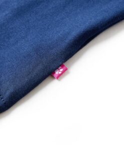 Kindershirt met lange mouwen 140 marineblauw