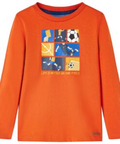 Kindershirt met lange mouwen 140 oranje