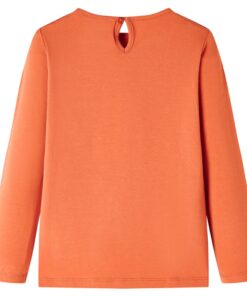 Kindershirt met lange mouwen 140 oranjebruin