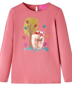 Kindershirt met lange mouwen 140 oudroze