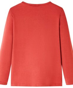 Kindershirt met lange mouwen 140 roodbruin