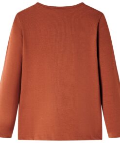 Kindershirt met lange mouwen 92 cognackleurig