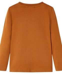 Kindershirt met lange mouwen 92 cognackleurig