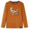 Kindershirt met lange mouwen 92 cognackleurig