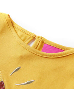 Kindershirt met lange mouwen 92 donker okerkleurig