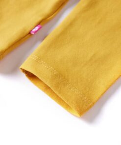 Kindershirt met lange mouwen 92 donker okerkleurig