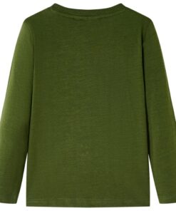 Kindershirt met lange mouwen 92 donkerkakikleurig
