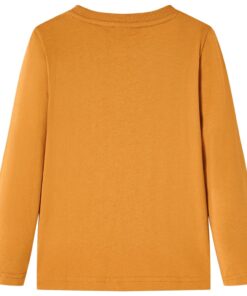 Kindershirt met lange mouwen 92 donkerokerkleurig