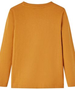 Kindershirt met lange mouwen 92 donkerokerkleurig