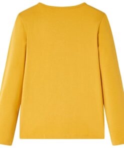 Kindershirt met lange mouwen 92 donkerokerkleurig