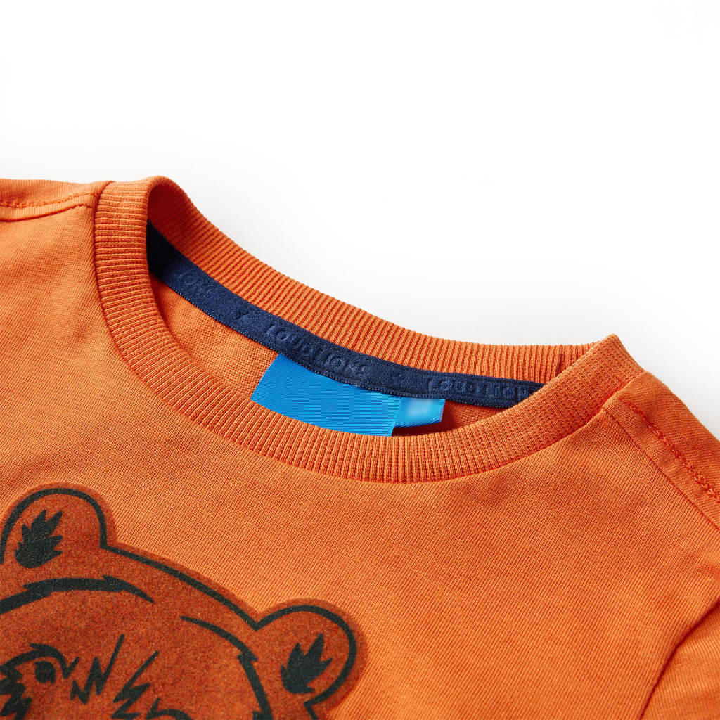 Kindershirt met lange mouwen 92 donkeroranje - Image 3