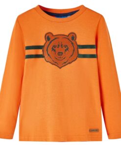 Kindershirt met lange mouwen 92 donkeroranje