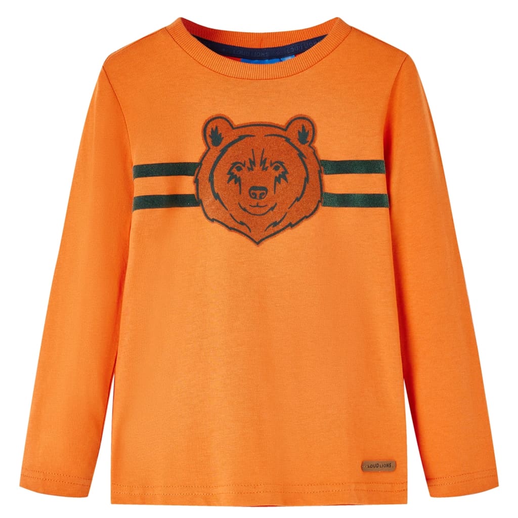 Kindershirt met lange mouwen 92 donkeroranje