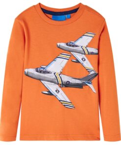 Kindershirt met lange mouwen 92 donkeroranje