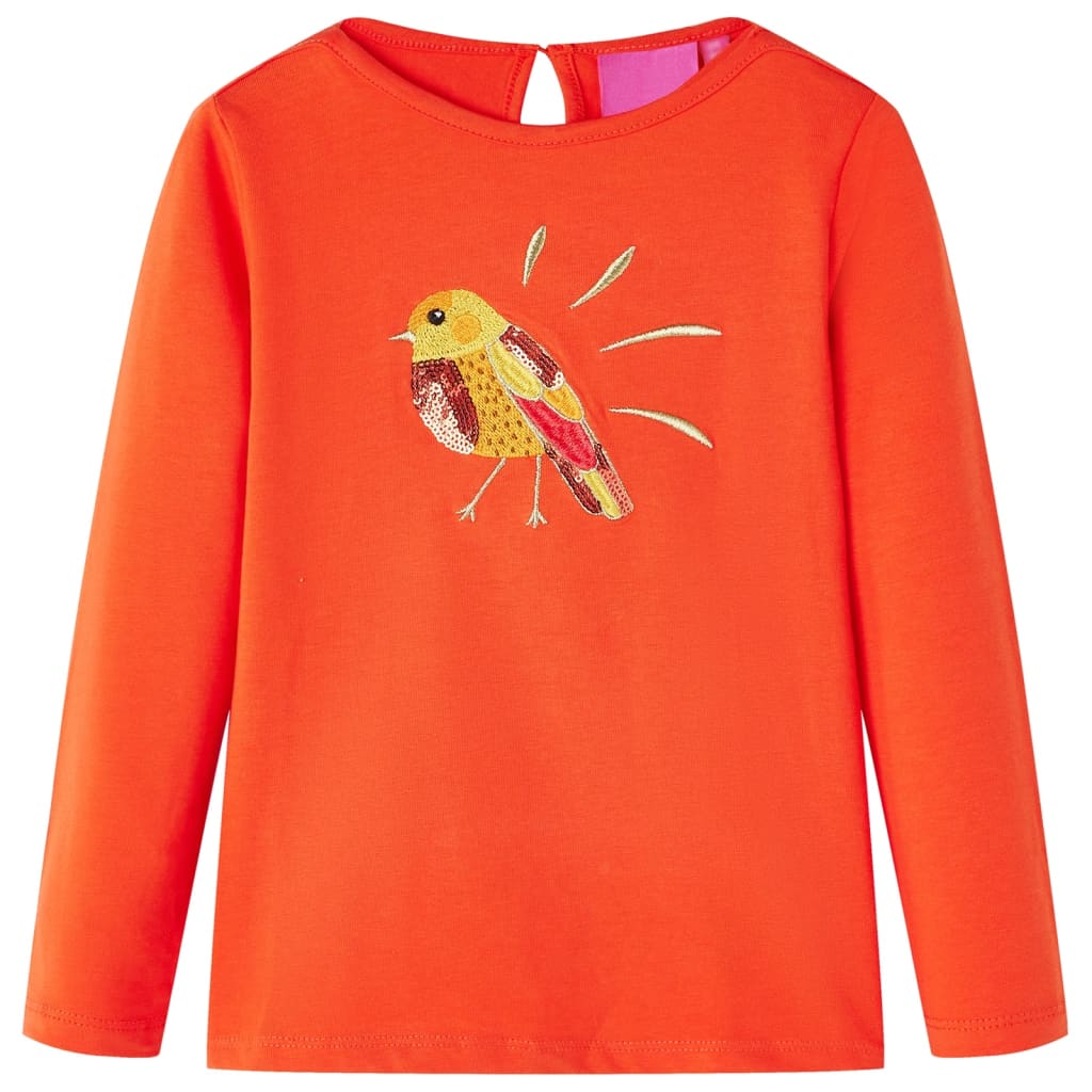 Kindershirt met lange mouwen 92 donkeroranje