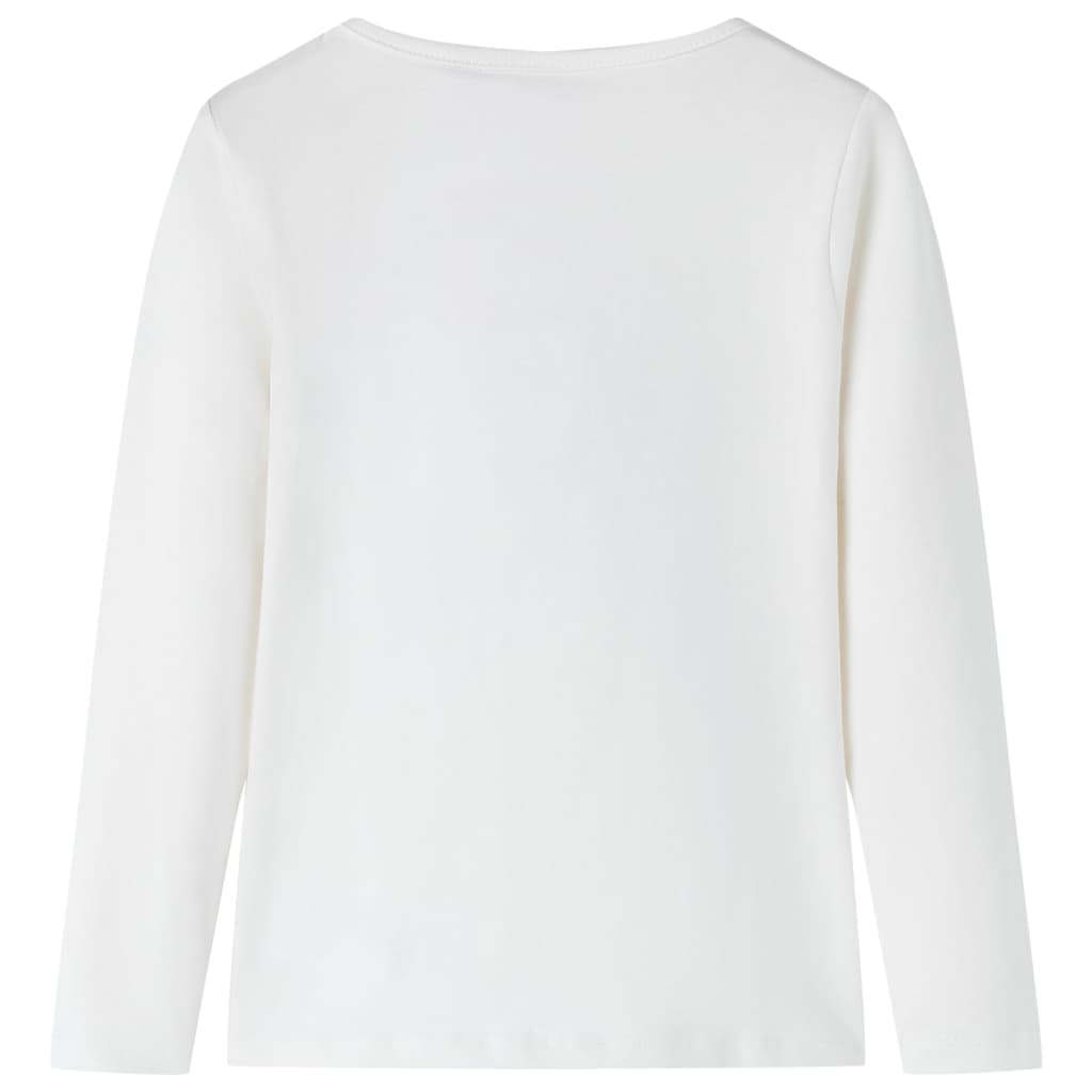 Kindershirt met lange mouwen 92 ecrukleurig