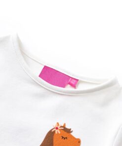 Kindershirt met lange mouwen 92 ecrukleurig