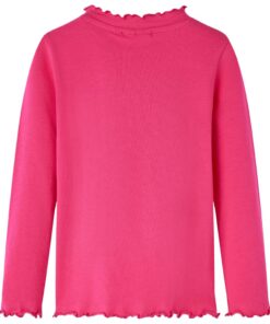 Kindershirt met lange mouwen 92 felroze