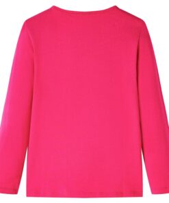 Kindershirt met lange mouwen 92 felroze