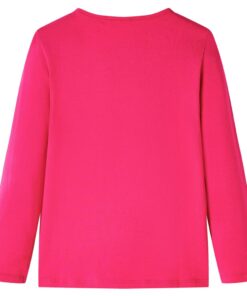 Kindershirt met lange mouwen 92 felroze