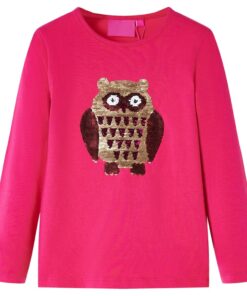 Kindershirt met lange mouwen 92 felroze