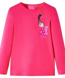 Kindershirt met lange mouwen 92 felroze