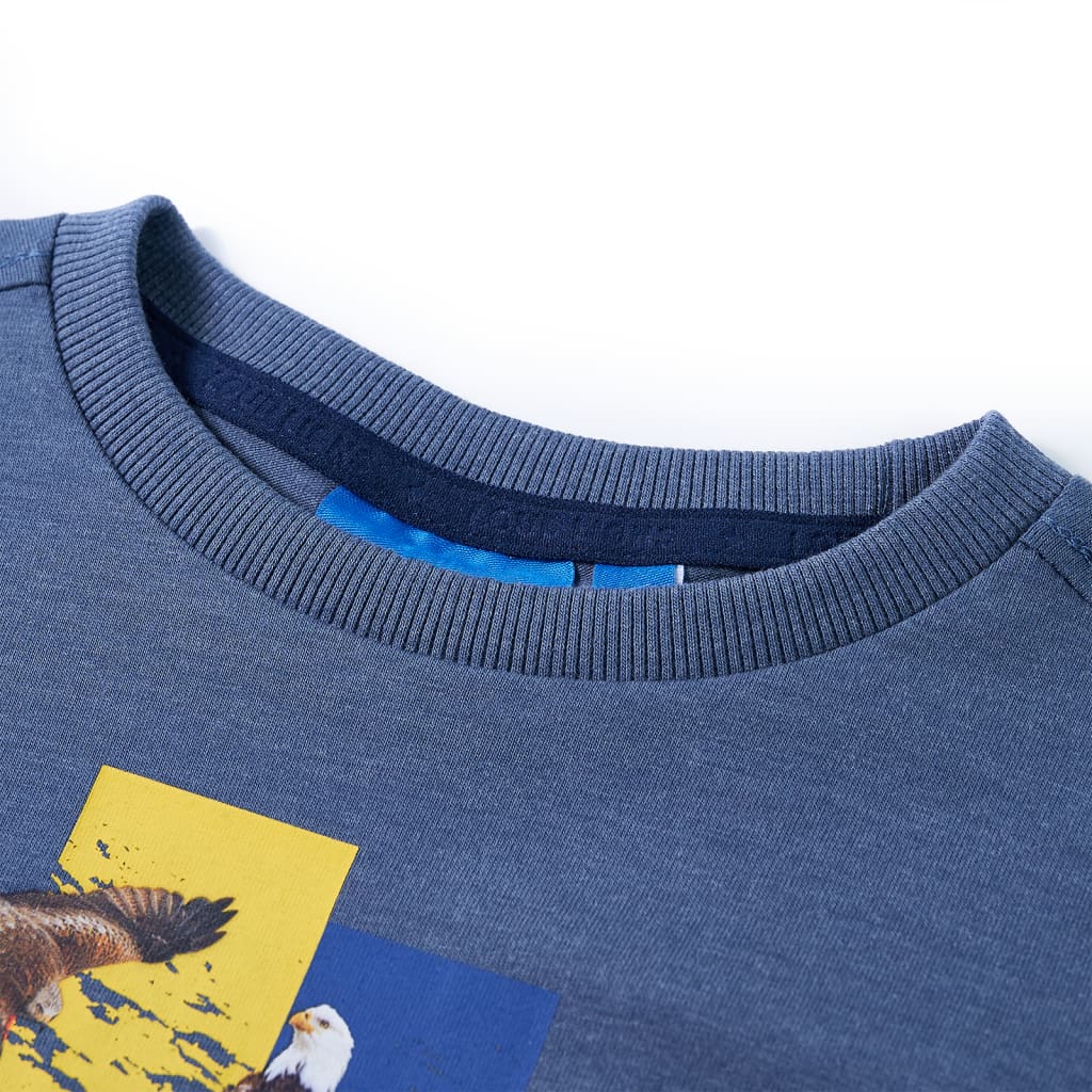 Kindershirt met lange mouwen 92 gemêleerd blauw - Image 3