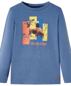 Kindershirt met lange mouwen 92 gemêleerd blauw