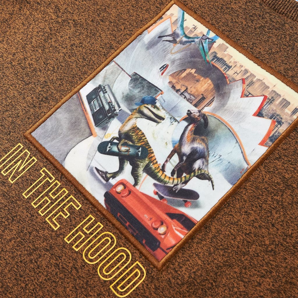 Kindershirt met lange mouwen 92 gemêleerd cognackleur - Image 4