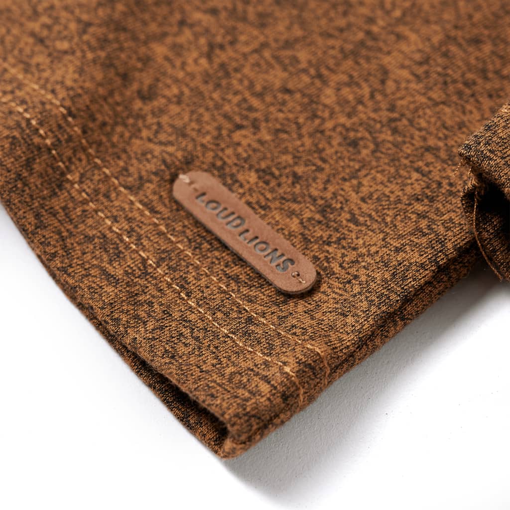 Kindershirt met lange mouwen 92 gemêleerd cognackleur - Image 5