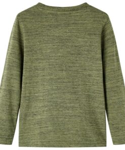 Kindershirt met lange mouwen 92 gemêleerd kakikleurig