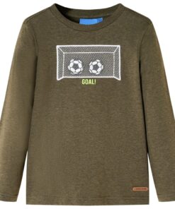 Kindershirt met lange mouwen 92 gemêleerd kakikleurig