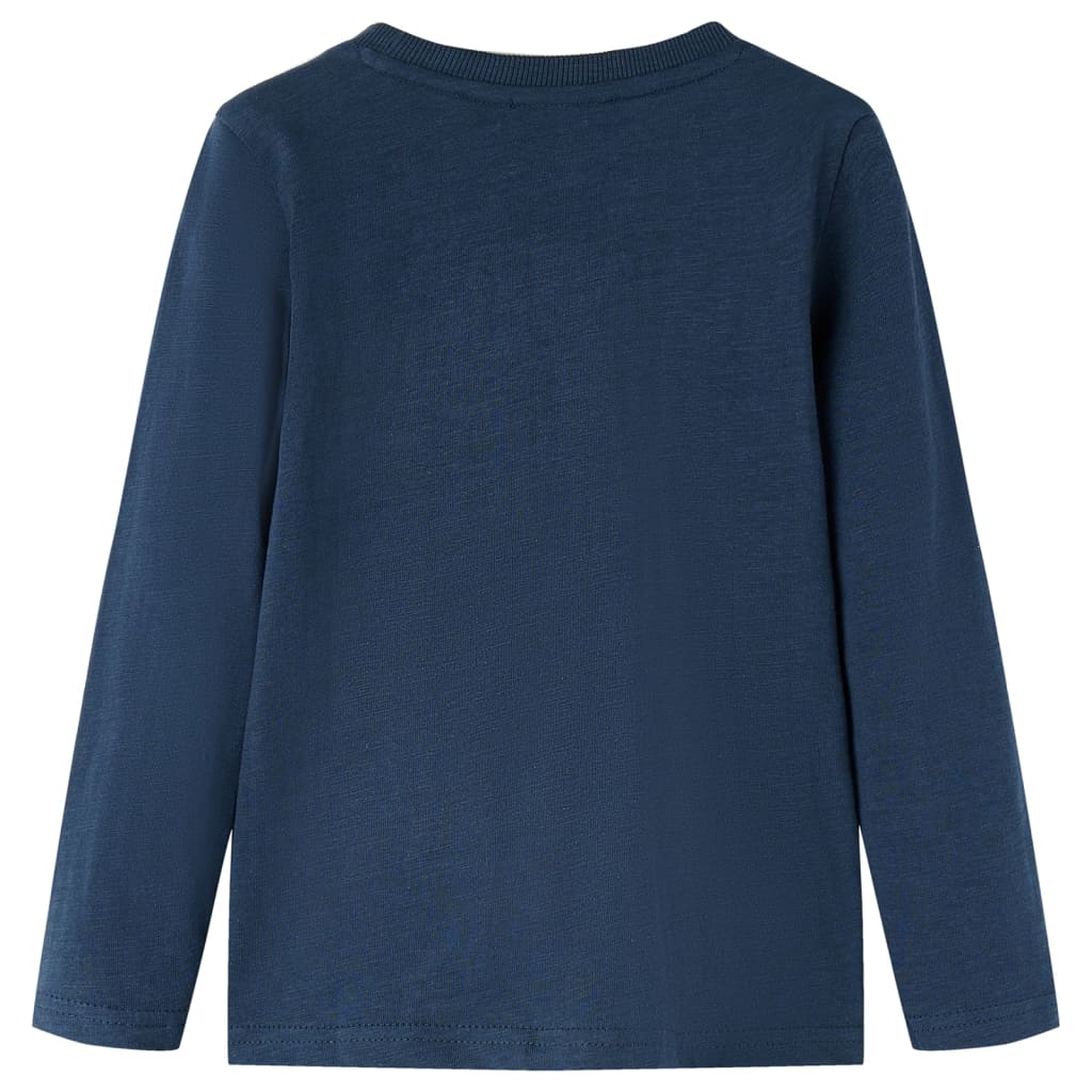 Kindershirt met lange mouwen 92 gemêleerd marineblauw