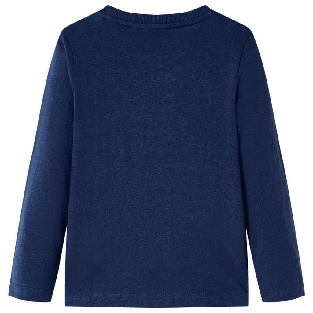 Kindershirt met lange mouwen 92 gemêleerd marineblauw