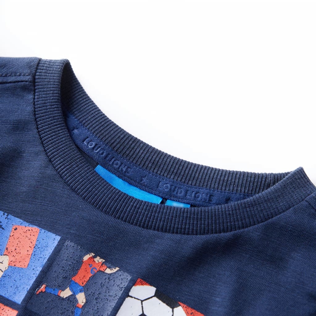 Kindershirt met lange mouwen 92 gemêleerd marineblauw - Image 3