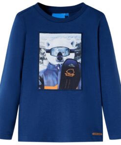 Kindershirt met lange mouwen 92 jeansblauw