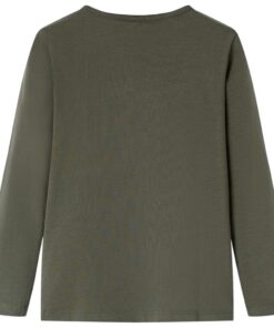 Kindershirt met lange mouwen 92 kakikleurig
