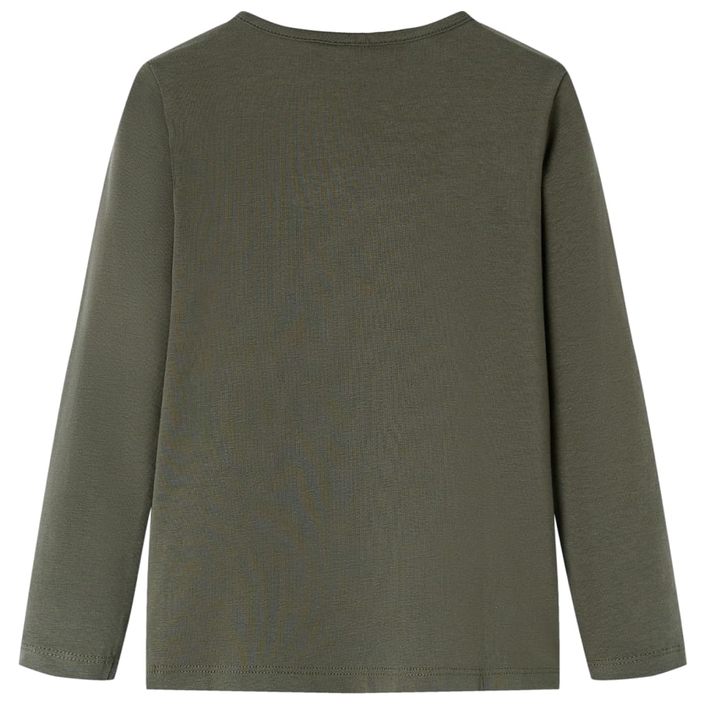 Kindershirt met lange mouwen 92 kakikleurig