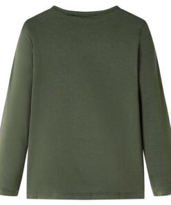 Kindershirt met lange mouwen 92 kakikleurig