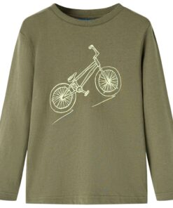 Kindershirt met lange mouwen 92 kakikleurig