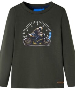 Kindershirt met lange mouwen 92 kakikleurig