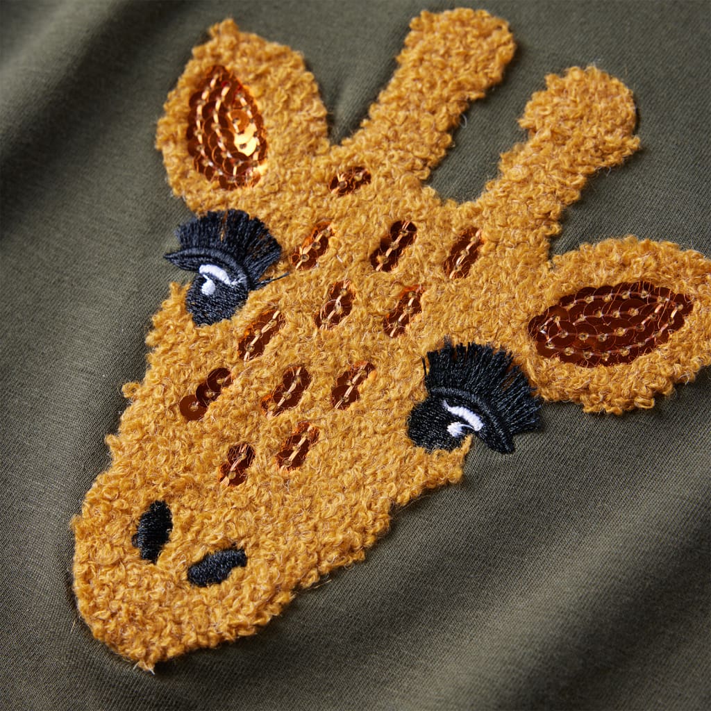 Kindershirt met lange mouwen 92 kakikleurig - Image 4