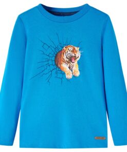 Kindershirt met lange mouwen 92 kobaltblauw