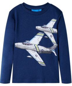 Kindershirt met lange mouwen 92 marineblauw