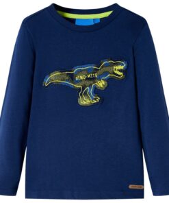 Kindershirt met lange mouwen 92 marineblauw