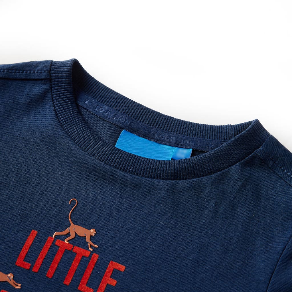 Kindershirt met lange mouwen 92 marineblauw - Image 3
