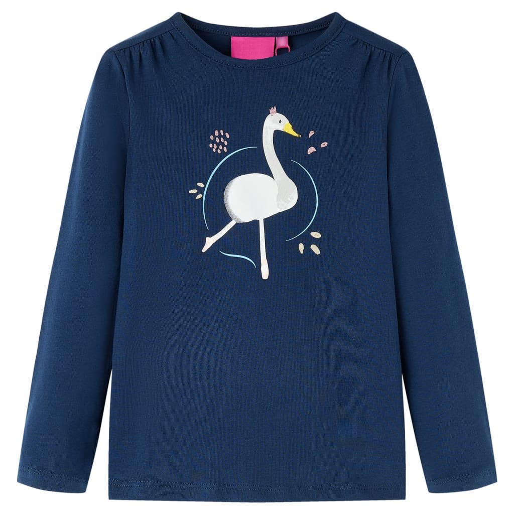 Kindershirt met lange mouwen 92 marineblauw