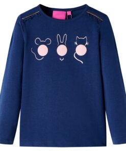 Kindershirt met lange mouwen 92 marineblauw