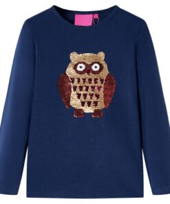 Kindershirt met lange mouwen 92 marineblauw