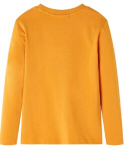 Kindershirt met lange mouwen 92 okerkleurig